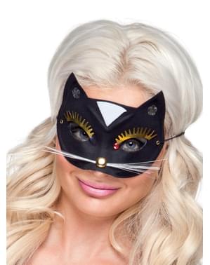 Masker Masquerade Kucing Dewasa dengan Bulu Mata Besar
