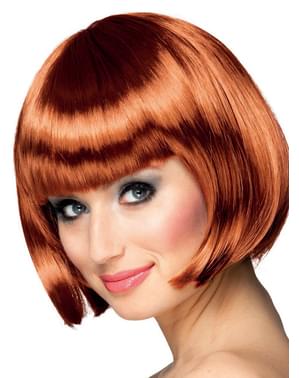 Woman's Copper Half Wig with Fringe