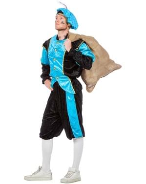 Turquoise Piet kostuum, hulp van Sinterklaas voor mannen