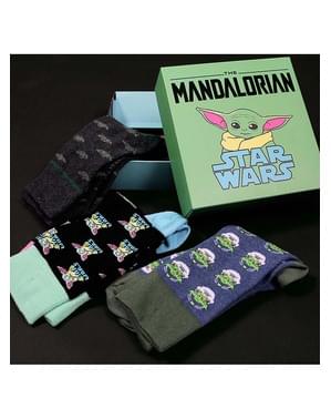 3 pakke med baby Yoda (barnet) Sokker til Voksne - Mandalorian