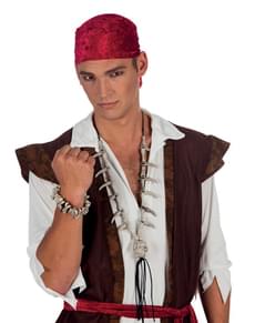 Bracelet tête de mort pirate adulte
