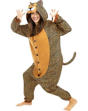 Leopardas onesie kostiumas suaugusiems