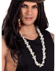 Collier tête de mort pirate adulte
