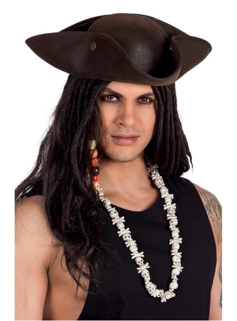 Colar de caveiras piratas para adulto