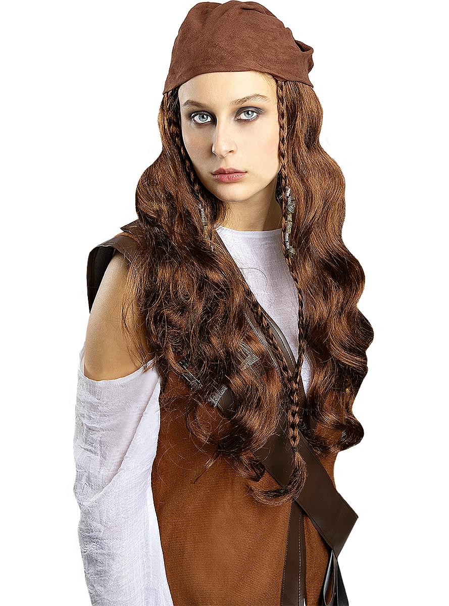 Classic Brown Pirate Wig for Women. The coolest Funidelia