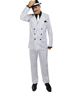 1920s gangster kostum v beli barvi
