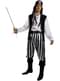 Disfraz de pirata a rayas para hombre talla grande - Colección blanca y negra 