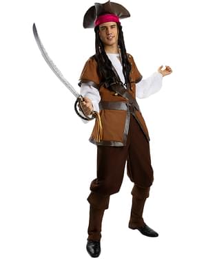 Fantasia Masculina Capitão Pirata Festa Halloween Carnaval