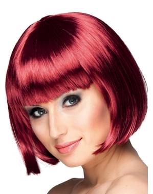 Parrucca rossa mezza misura con frangetta per donna