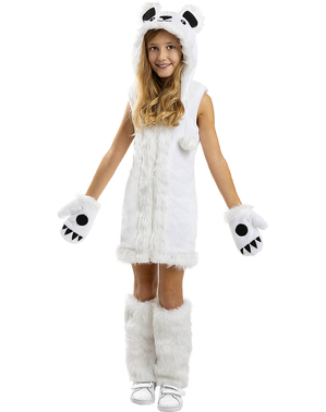 Disfraz de oso polar para niña