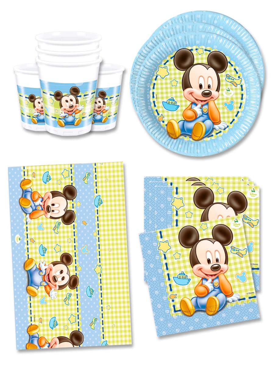 Mickey Verjaardagsdecoraties voor 16 personen - Baby Mickey