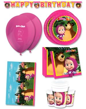 Premium Masha and the Bear Birthday Decorations for 16 People