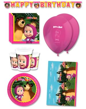 Premium Masha and the Bear Birthday Decorations for 8 People