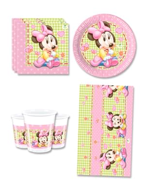 Baby Minnie Verjaardagsdecoraties voor 8 personen