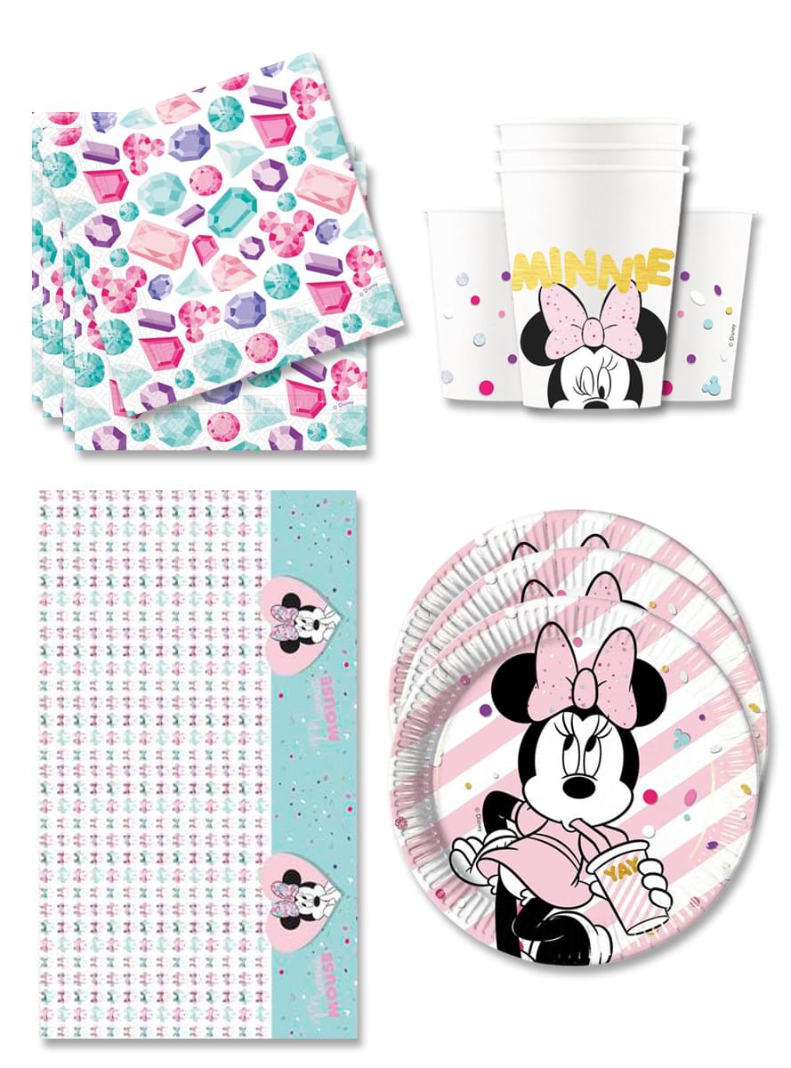 Narozeninové dekorace Minnie party gem pro 16 lidí