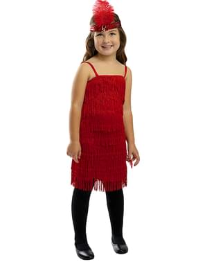 rdeč Flapper kostum za deklice