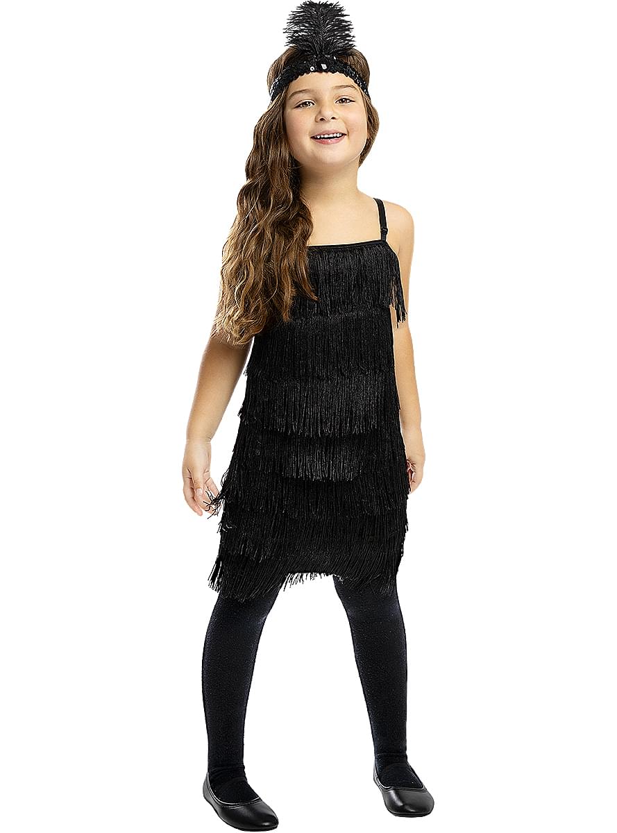 Black Flapper Costume for Girls