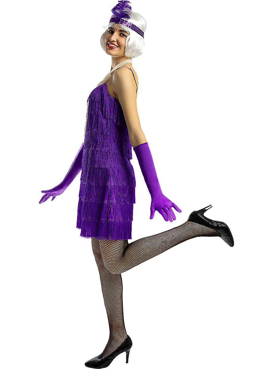 1920s flapper kostum v vijolični barvi