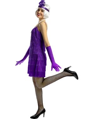 1920s flapper kostum v vijolični barvi