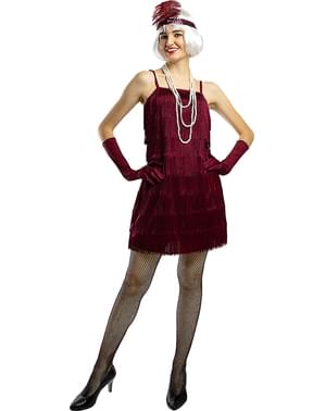 1920s Flapper kostum v rjavi barvi