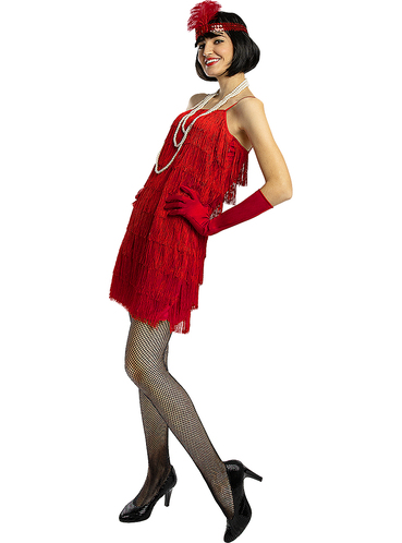 Déguisement Charleston Robe et Bandeau Rouge Femme - Jour de Fête - Déguisement  adulte Thème Charleston - Top Thèmes déguisement