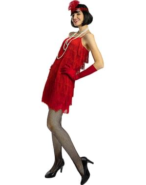 Kostým Flapper z 20. rokov v červenej farbe