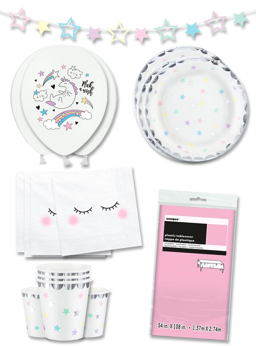 Decorațiune de petrecere unicorn premium 12 persoane - Colecția Unicorn