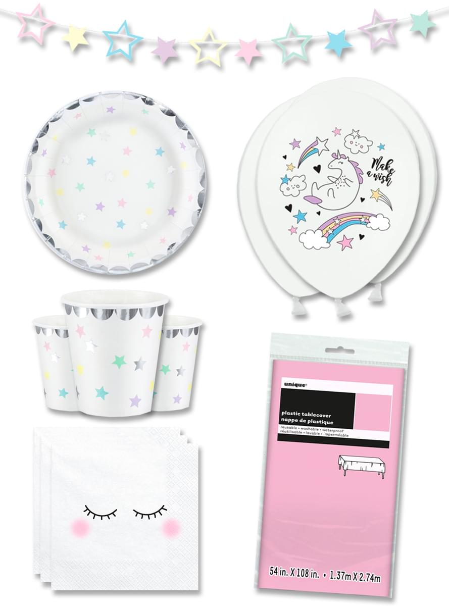 Premium Yksisarvinen juhlakoristeet 6 hengelle - Magical Unicorn