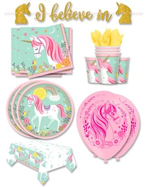 Decorazioni festa unicorno  premium 16 persone - Pretty Unicorn