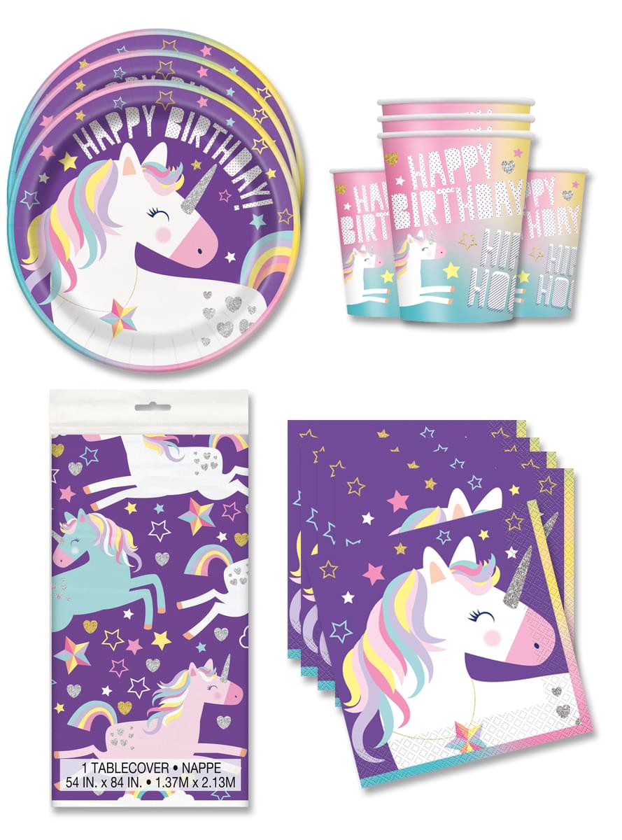 Decorazioni festa unicorno 16 persone - Happy Unicorn