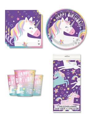 Decorazioni festa unicorno 8 persone - Happy Unicorn