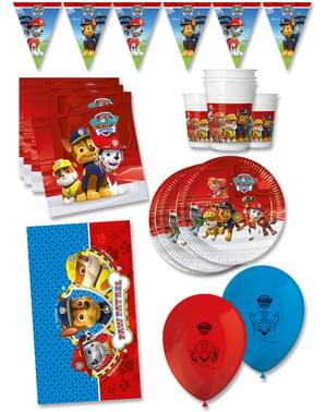 Decoração aniversário premium Patrulha Pata 16 pessoas - Paw Patrol ready for Action