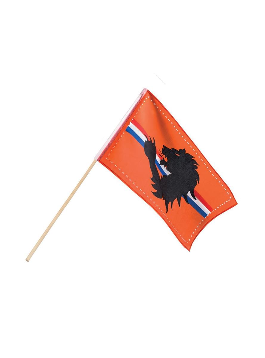 Bandeira cor de laranja com faixa tricolor