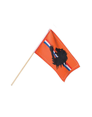 Pomarańczowa flaga z trzykolorowym paskiem