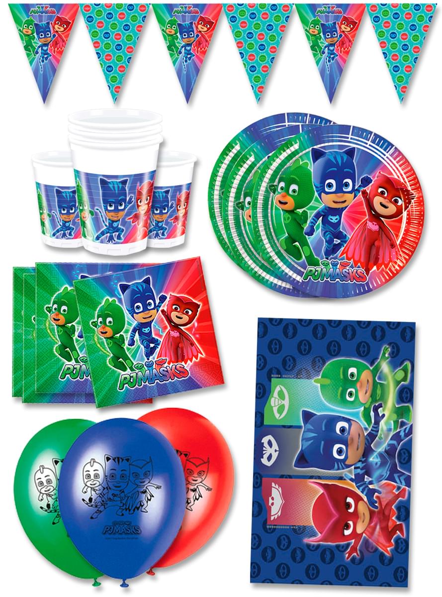 Decorazioni compleanno premium Pj Masks 16 persone