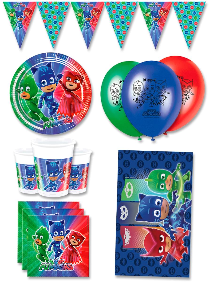 Premium PJ Masks Fødselsdagsdekorationer til 8 personer