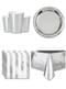 Party Deko silber 8 Personen - Basicfarben Collection