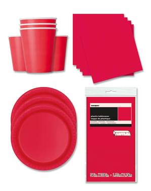 Red Party Decorations for 16 People - Basic Colours Line