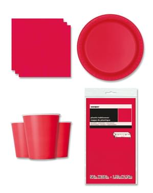 Red Party Decorations for 8 People - Basic Colours Line