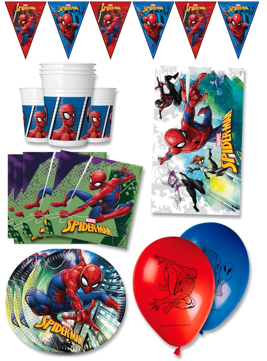 Décoration anniversaire premium Spiderman 16 personnes