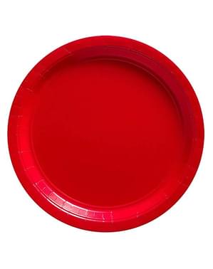 8 red plates (23 cm)