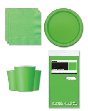 Lime Green Party Decorations for 8 People - Basic Colours Line