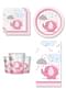 Festdekoration Baby shower Rosa 8 personer - Umbrellaphants Pink