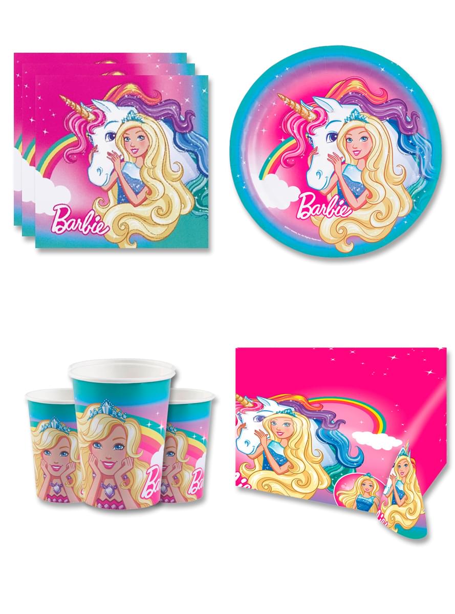 Narodeninové dekorácie Barbie pre 8 osôb