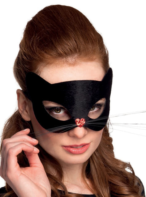 Women's Black Cat Masquerade Mask