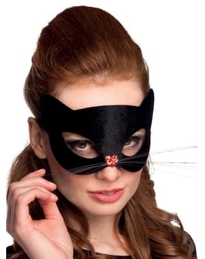 Máscara de gatinho preto para mulher