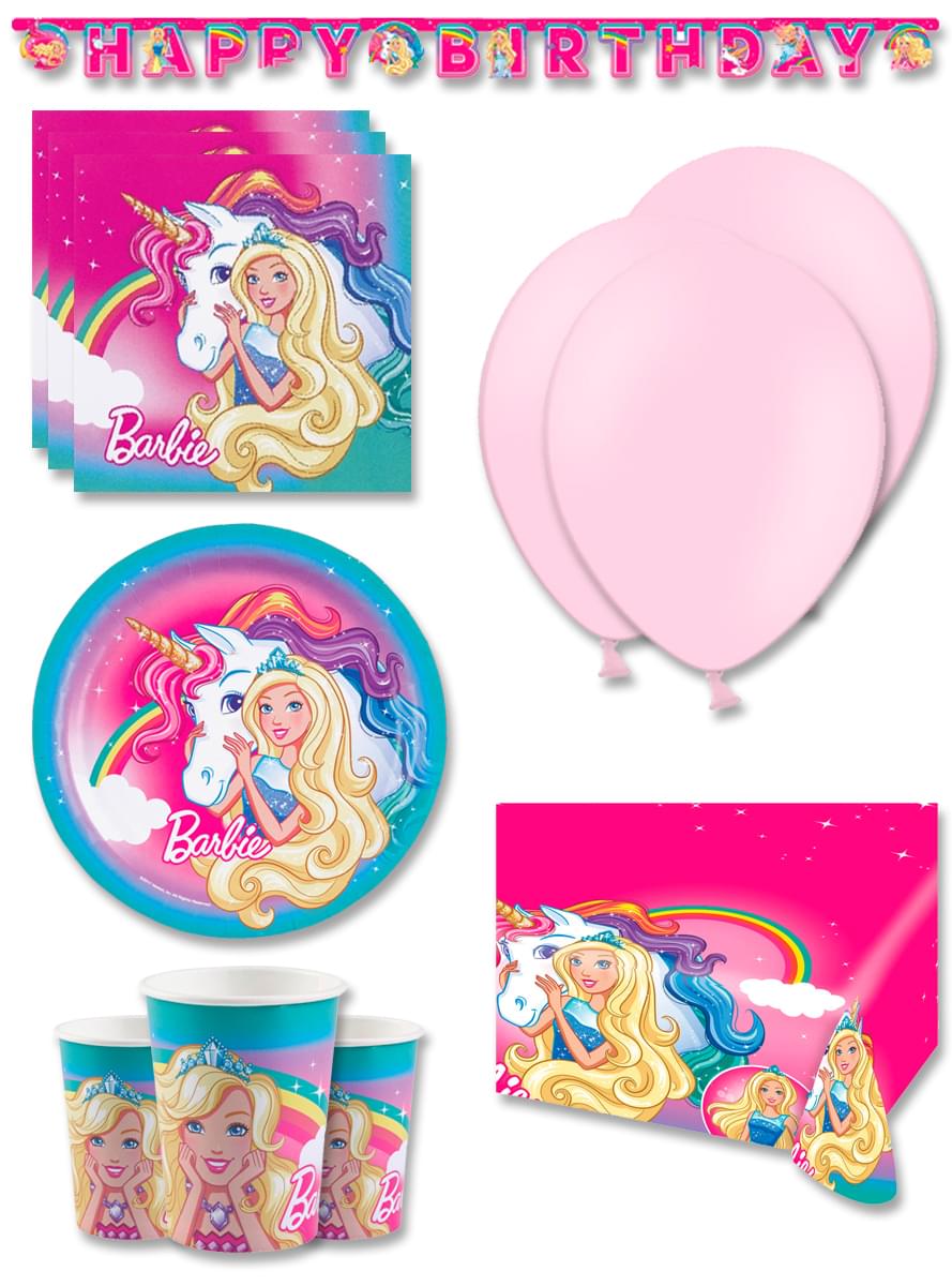 Födelsedagsdekoration premium Barbie 8 personer