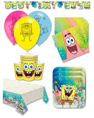 Premium Svampebob Bursdagspynt for 16 Personer