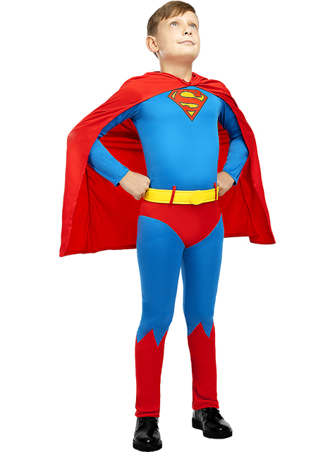 Costume Superman Bambino 3-4 Anni con Muscoli 104 cm con Mantello