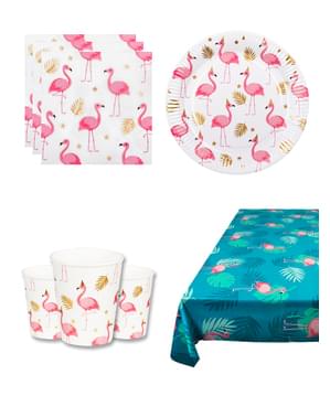 Decorațiune de petrecere Flamingo roz 6 persoane